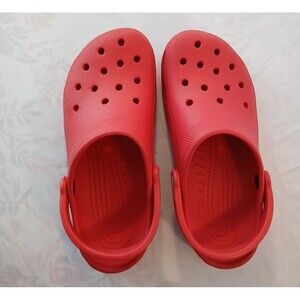 Crocs Mens 8 Womens 10 Red Slides Slip On Shoes